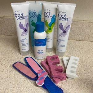 NEW Avon Foot Works Full Size Foot Care Set | Spa Pedicure Bundle